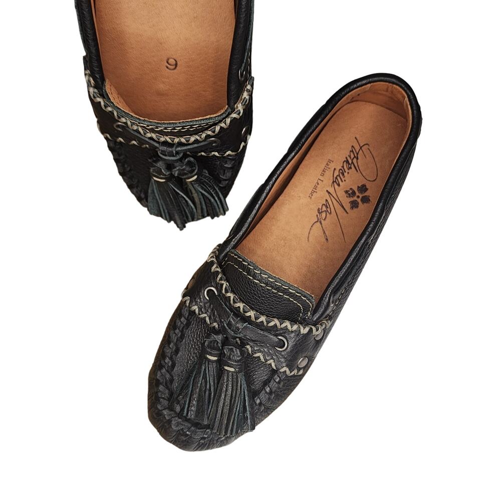 Patricia Nash Black Leather Tassel Moccasins Size 6 NEW Boho Western - Picture 4 of 8